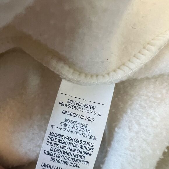OLD NAVY Cream Fleece High Collar Zip Up Casual Spring Jacket Coat M - Picture 6 of 8